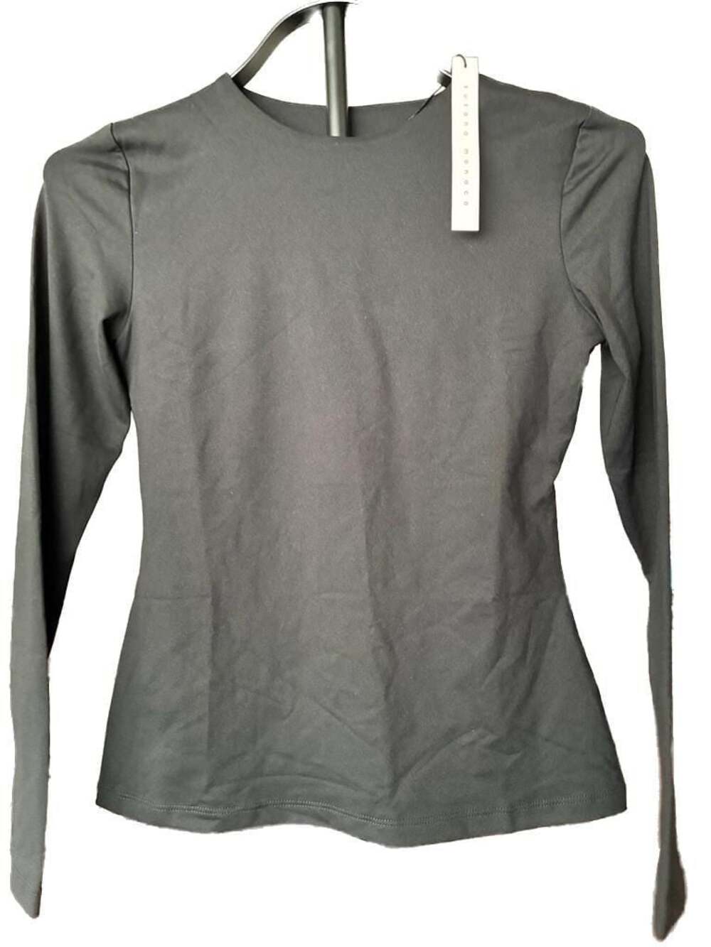 Susana Monaco black Long Sleeve Crew Neck Slim Fit Top size xsmall NWT